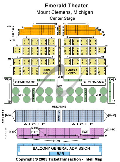 Emerald Theatre - MI Center Stage Seating Chart