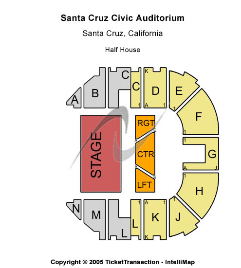 Santa Cruz Civic Auditorium Half House Seating Chart