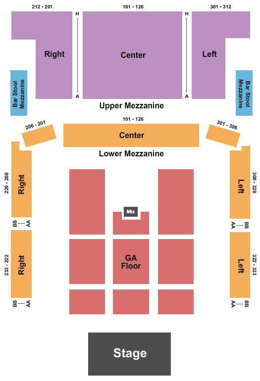 GLC Live at 20 Monroe Endstage GA 2 Seating Chart