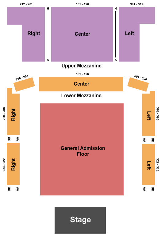 seating chart for GLC Live at 20 Monroe - End Stage GA - eventticketscenter.com