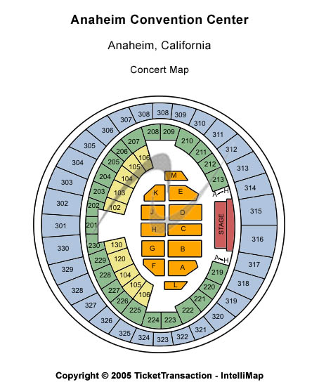 Anaheim Convention Center T-Stage Seating Chart