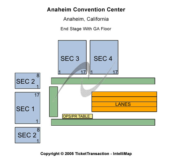 Anaheim Convention Center Standard Seating Chart