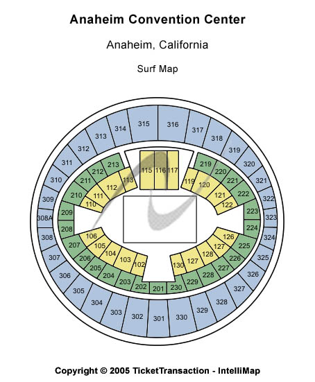 Anaheim Convention Center Surfmap Seating Chart