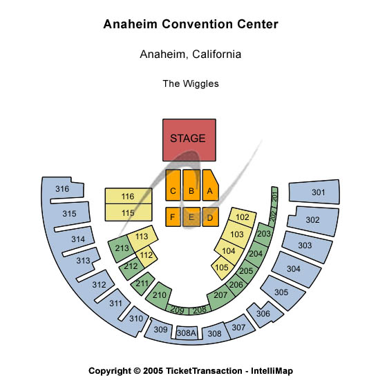 Anaheim Convention Center The Wiggles Seating Chart