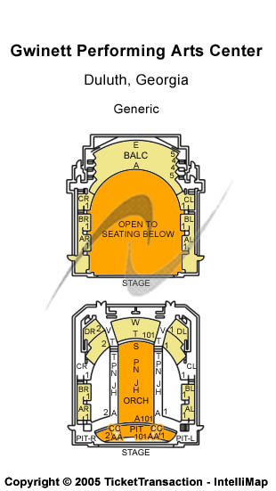 Gas South Theater Generic Seating Chart