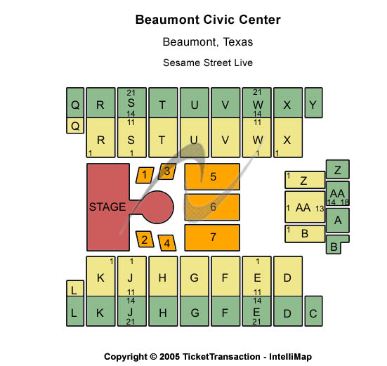 Beaumont Civic Center Sesame Street Live Seating Chart