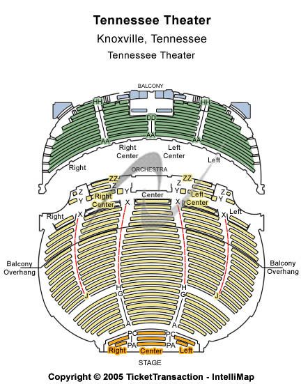 Tennessee Theatre Tennessee Theater Seating Chart