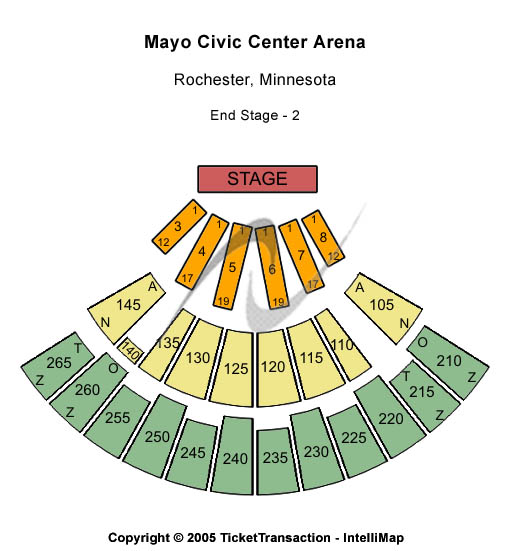 Mayo Civic Center Arena End Stage 2 Seating Chart