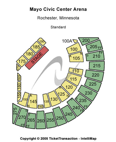 Mayo Civic Center Arena Standard Seating Chart