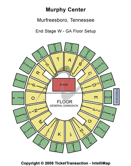 Murphy Center Other Seating Chart