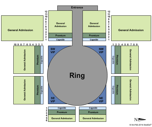 2300 Arena Cage Fighting Seating Chart