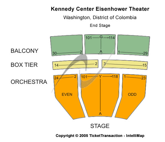 Kennedy Center Eisenhower Theater End Stage Seating Chart