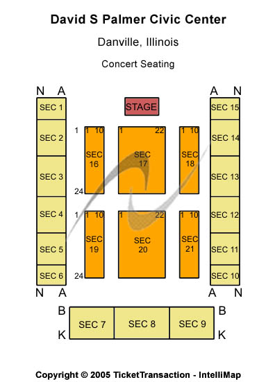 David S Palmer Civic Center End Stage Seating Chart