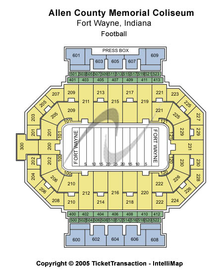 Allen County War Memorial Coliseum Football Seating Chart