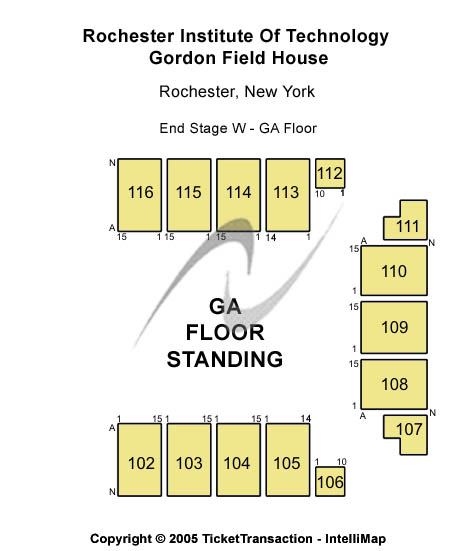 Rochester Institute Of Technology - Gordon Field House Other Seating Chart