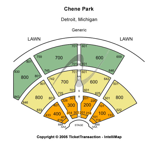 Aretha Franklin Amphitheatre Generic Seating Chart