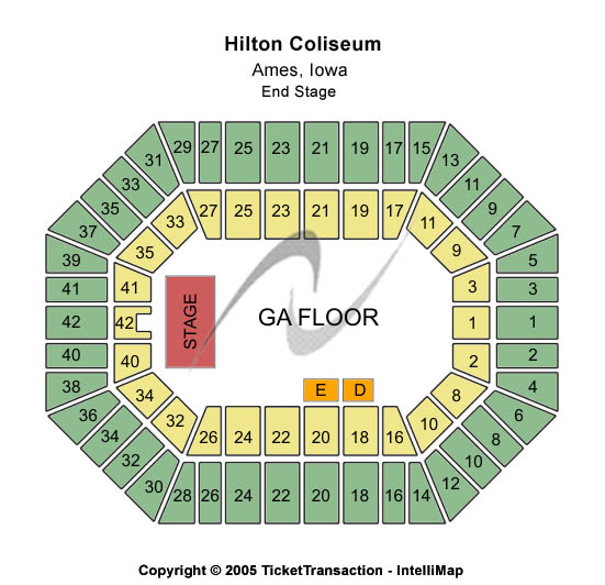 Hilton Coliseum End Stage Seating Chart