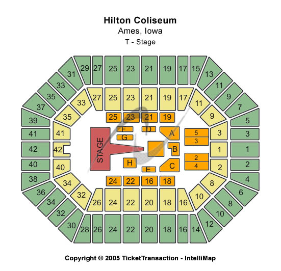 Hilton Coliseum T-Stage Seating Chart