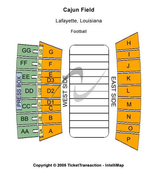 Cajun Field Football Seating Chart
