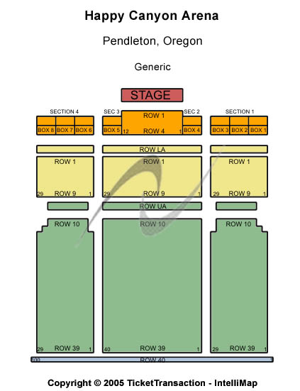 Happy Canyon Arena Generic Seating Chart