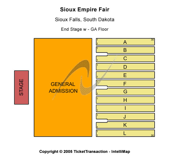 Sioux Empire Fair At W.H. Lyon Fairgrounds End Stagew GA Floor Seating Chart