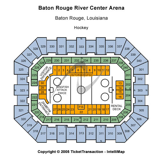 Raising Cane's River Center Arena Hockey Seating Chart