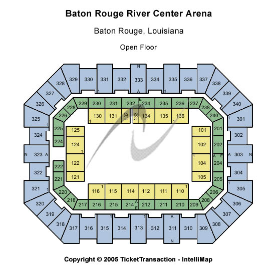 Raising Cane's River Center Arena Open Floor Seating Chart