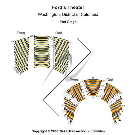 Ford's Theatre End Stage Seating Chart