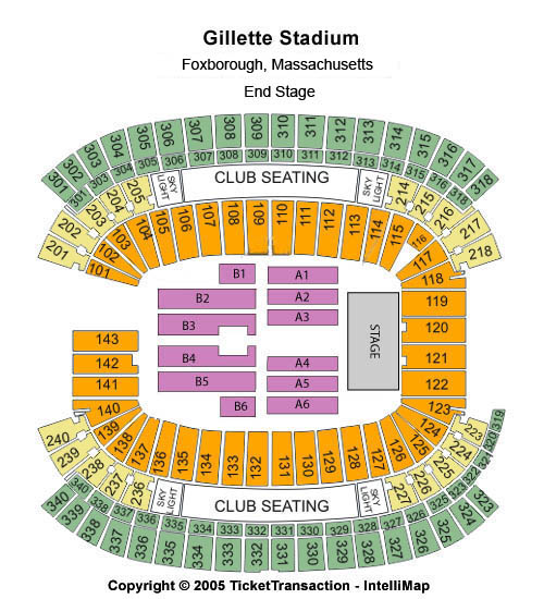 Gillette Stadium T-Stage Seating Chart