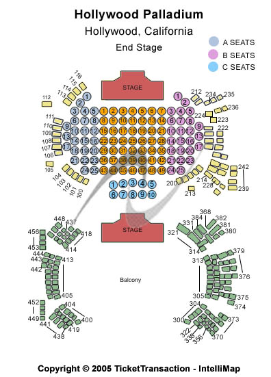 Hollywood Palladium End Stage Seating Chart