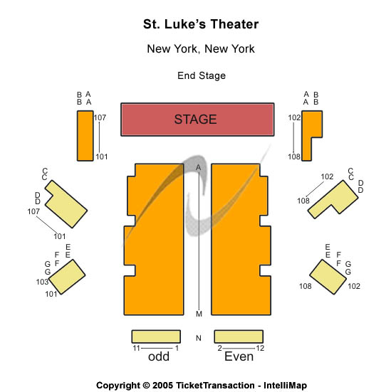 St. Luke's Theatre End Stage Seating Chart