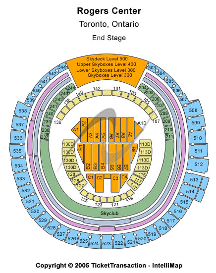 Rogers Centre End Stage Seating Chart
