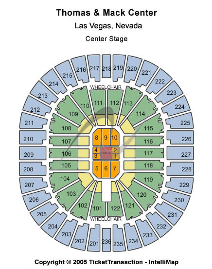 Thomas & Mack Center Center Stage Seating Chart