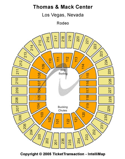 Thomas & Mack Center T-Stage Seating Chart