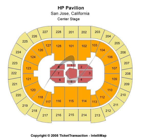SAP Center Center Stage Seating Chart