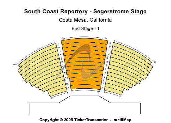 South Coast Repertory - Segerstrom Stage End Stage Seating Chart