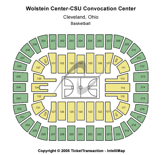 Wolstein Center - CSU Convocation Center Basketball Seating Chart