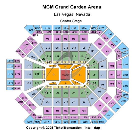 MGM Grand Garden Arena Center Stage Seating Chart
