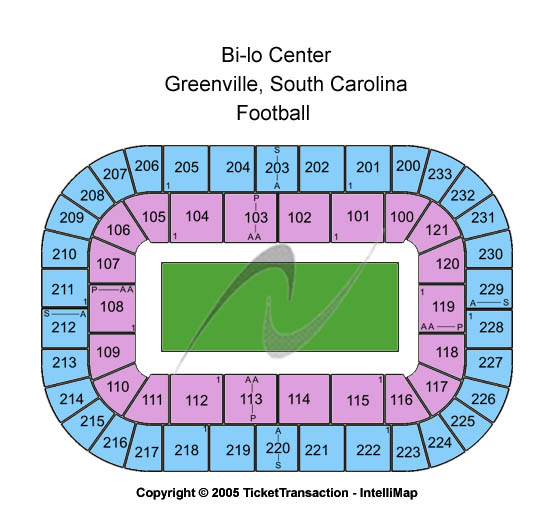 Bon Secours Wellness Arena Football Seating Chart