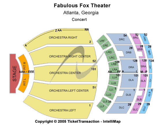 Fabulous Fox Theatre - Atlanta Other Seating Chart