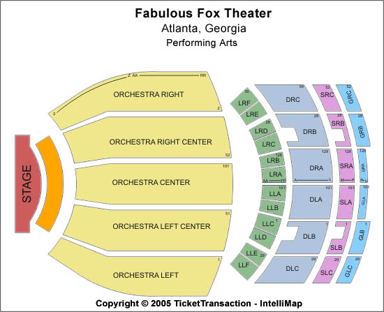 Fabulous Fox Theatre - Atlanta Performing Arts Seating Chart