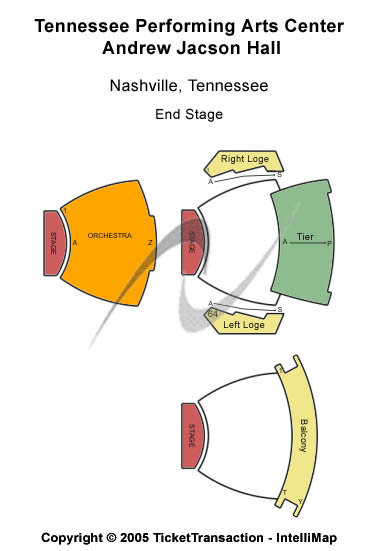 Tennessee Performing Arts Center - Andrew Jackson Hall Other Seating Chart