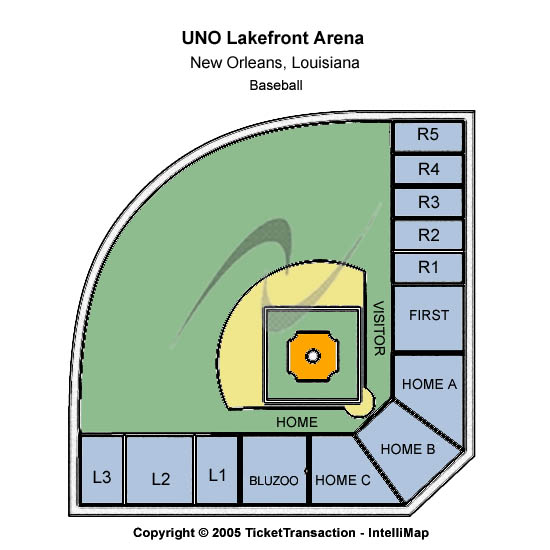 UNO Lakefront Arena Baseball Seating Chart