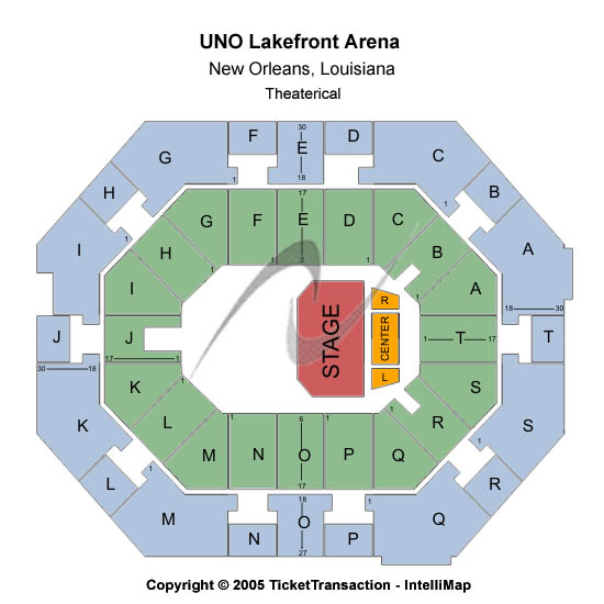 UNO Lakefront Arena Other Seating Chart
