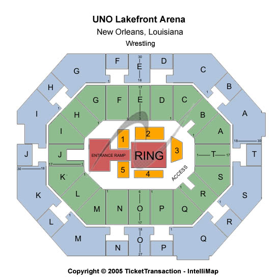 UNO Lakefront Arena Wrestling Seating Chart