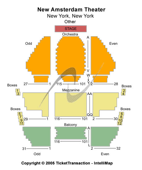 New Amsterdam Theatre Other Seating Chart
