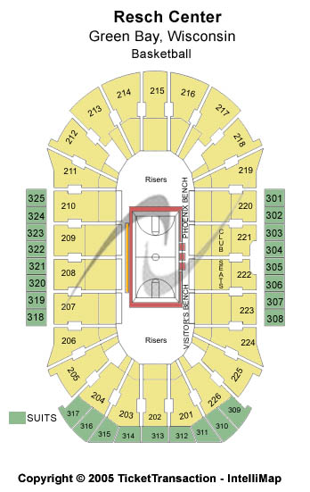 Resch Center Basketball Seating Chart