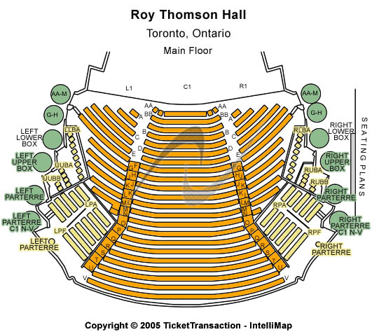 Roy Thomson Hall Main Floor Seating Chart