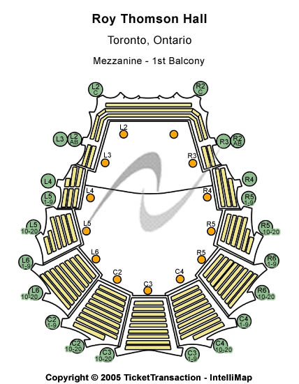 Roy Thomson Hall Mezzanine - 1st Balcony Seating Chart