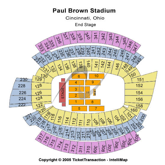 Paycor Stadium End Stage Seating Chart